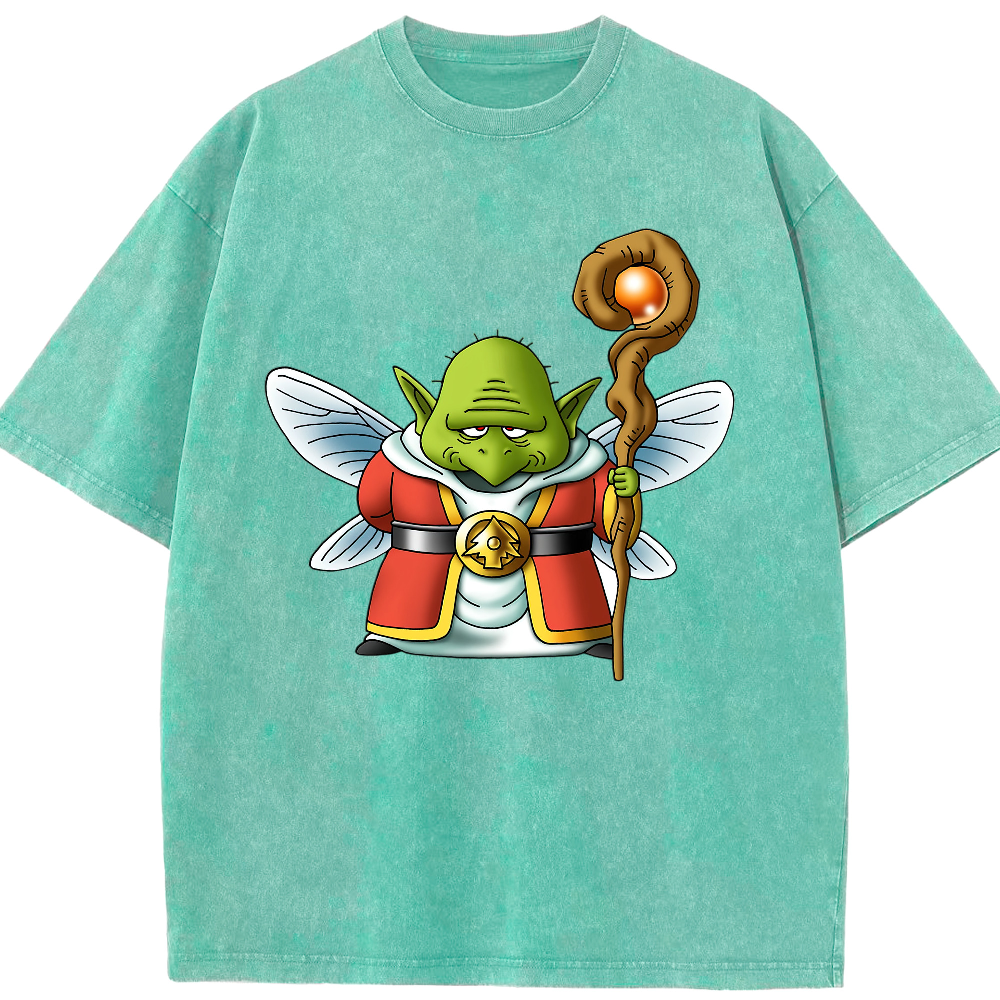 （画像用） ドラゴンクエスト Doragon Kuesuto Dragon Quest 綿100% ヴィンテージ風 半袖Tシャツ（フロントプリント）